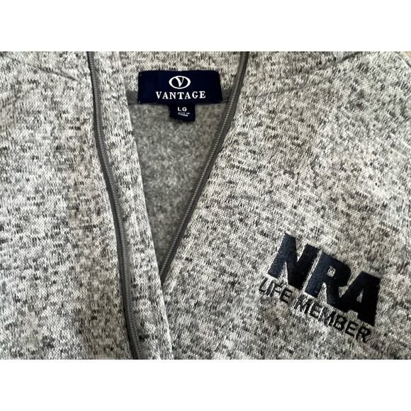 NRA Lifetime Member NWOT Jacket, Marled Grey Knit, Embroidered Logo, Mens Large - Picture 4 of 6